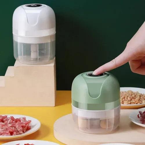 Mini Processador Elétrico Moedor de Carne, Vegetais, Alho, Fruta,, Amendoim. Recarregável USB de 250ml