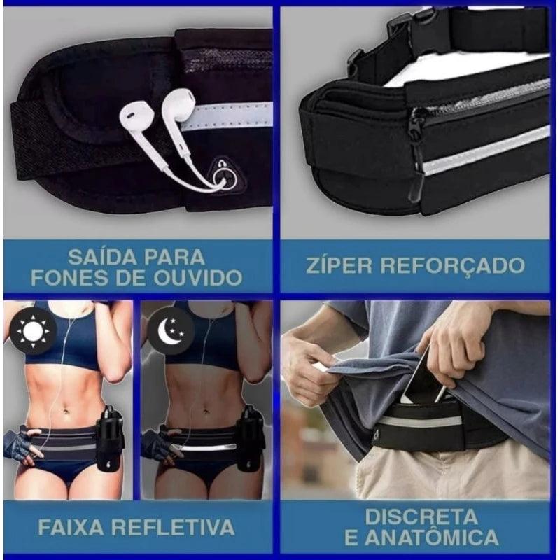 BOLSA ESPORTIVA ESTILO POCHETE COM SUPORTE PARA GARRAFA D´ÁGUA, PORTA CELULAR. EXCELENTE PARA ACADEMIA, CORRIDA, CAMINHADA