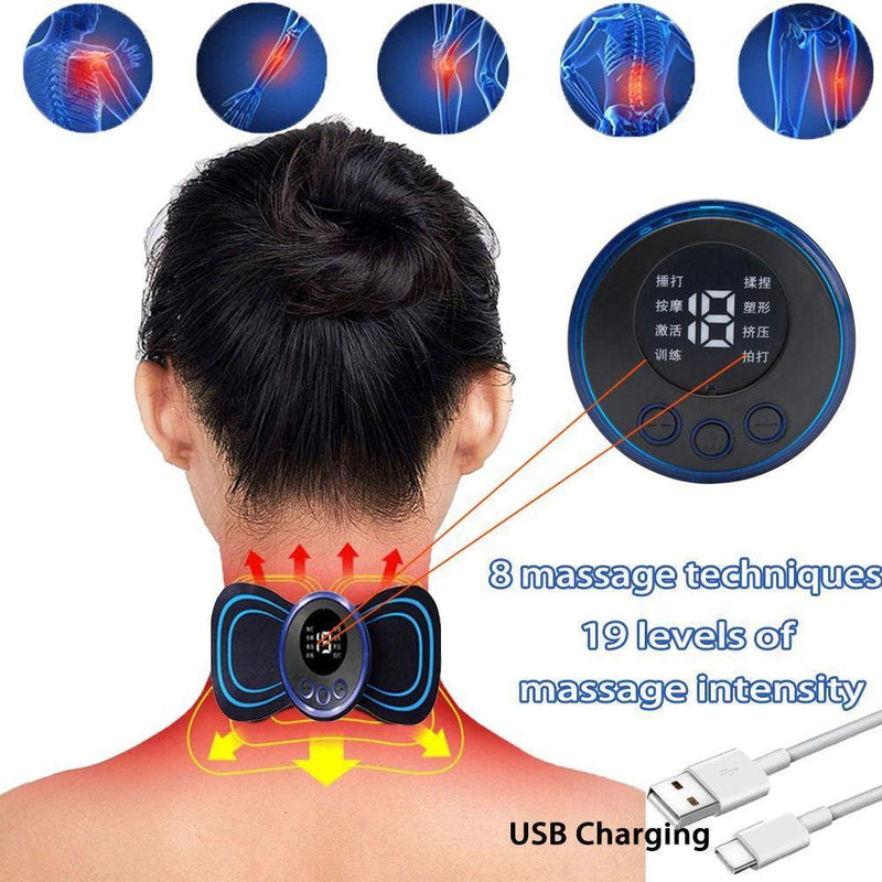 MINI MASSAGEADOR ELÉTRICO PORTÁTIL. EXCELENTE PARA ALÍVIO DA DOR MUSCULAR