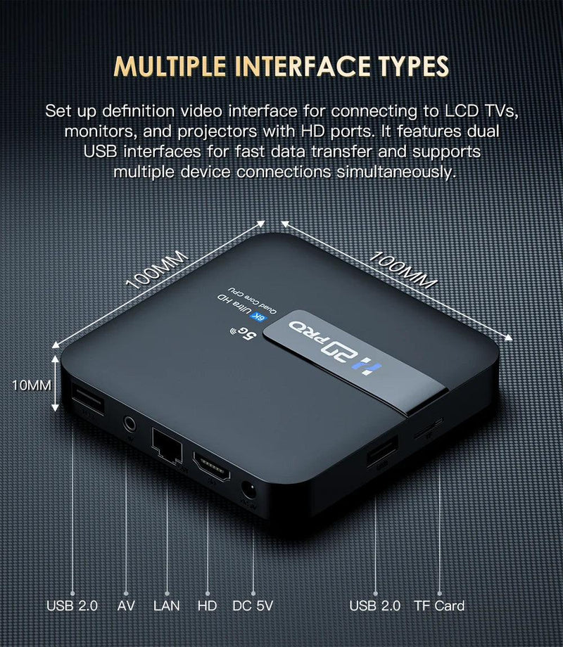 TV BOX INTELIGENTE ANDROID, 4K 6K 3D, WIFI 1080P