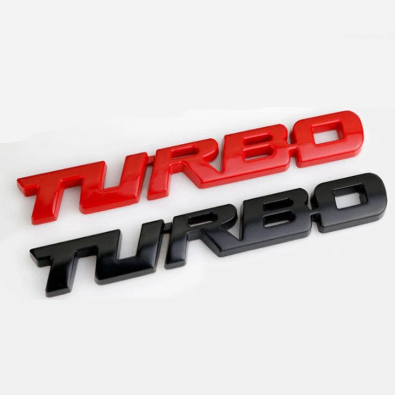 ADESIVO TURBO PARA CARROS. LIGA DE METAL 3D. LATERAL E TRASEIRA