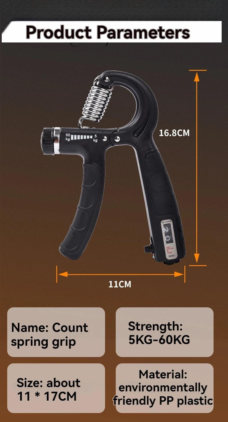 Exercitador de mão para músculos 5-60 kg ajustável. Conjunto completo com contador.