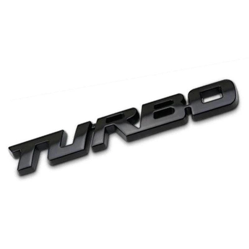 ADESIVO TURBO PARA CARROS. LIGA DE METAL 3D. LATERAL E TRASEIRA