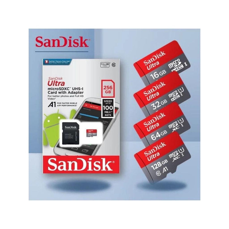 CARTÃO DE MEMÓRIA SANDISK ULTRA A1 8gb / 16gb / 32gb / 64gb/ 128gb /256gb/ 512gb