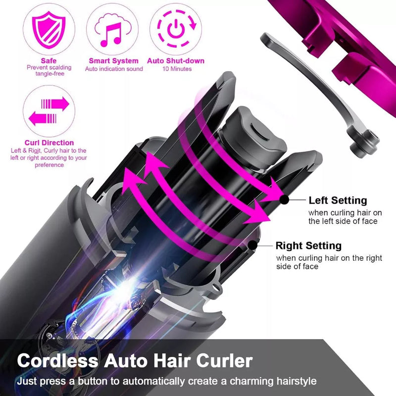 MODELADOR DE CABELO AUTOMÁTICO SEM FIO BATERIA RECARREGÁVEL