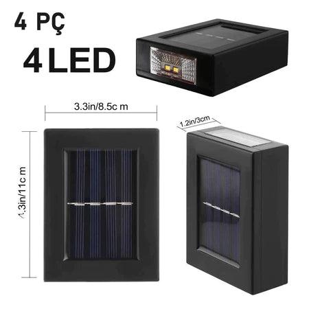 KIT LUMINÁRIA SOLAR DE PAREDE A PROVA D´AGUA LED