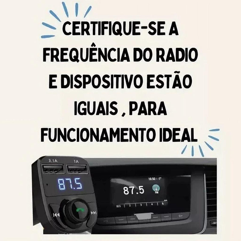 ADAPTADOR BLUETOOTH PARA CARRO TRANSMISSOR FM-X8