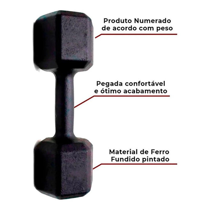 HALTER SEXTAVADO PINTADO 1 A 5 KG (UNIDADE) - TREINE ONDE QUISER