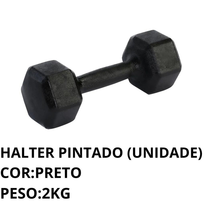 HALTER SEXTAVADO PINTADO 1 A 5 KG (UNIDADE) - TREINE ONDE QUISER