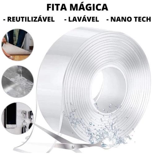 FITA DUPLA FACE EXTRA FORTE NANOGEL SILICONE TRANSPARENTE ADESIVA 1M / 3M / 5M / 10M