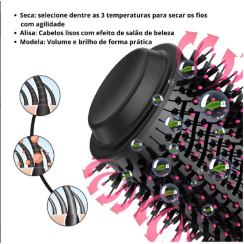 ESCOVA SECADORA ELÉTRICA QUENTE 3 EM 1 HAIR STYLER 110V OU 220V