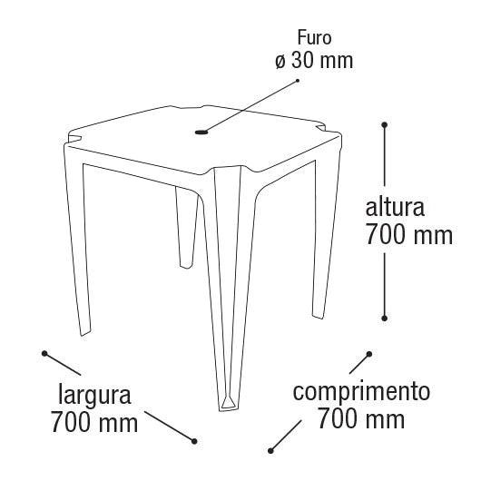 MESA DE PLÁSTICO QUADRADA