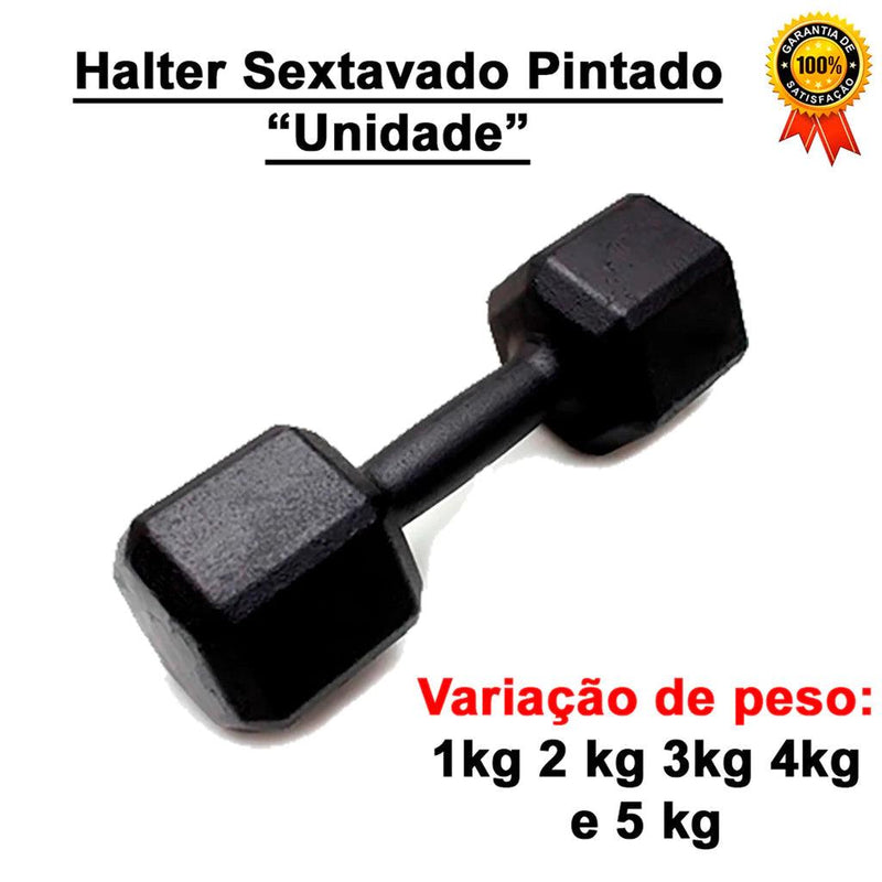 HALTER SEXTAVADO PINTADO 1 A 5 KG (UNIDADE) - TREINE ONDE QUISER