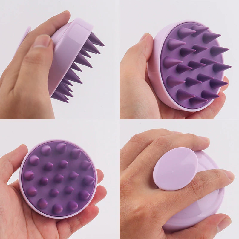 ESCOVA DE SILICONE ANTI CASPA E PENTEIA O MESMO TEMPO